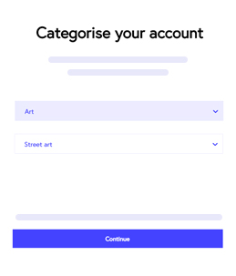 a screenshot of a nitreo user categorizing their account
