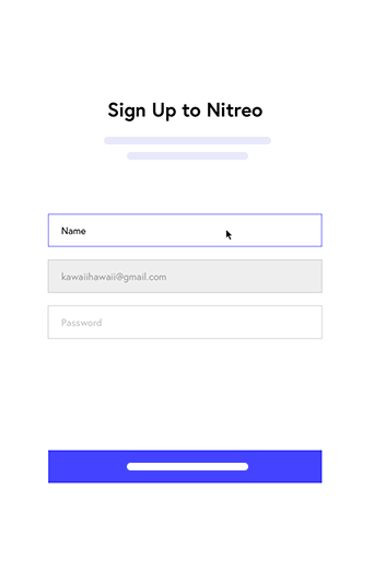 a screenshot of the nitreo sign up page